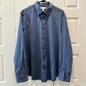 Calvin Klein dress The stretch cotton shirt for men slim-fit size M Slate blue